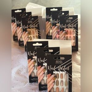 72 NAILS! ARDELL NAIL ADDICT 3 BOXES 24 NAILS 1 GLUE 1 FILE 1 CUTICLE STICK